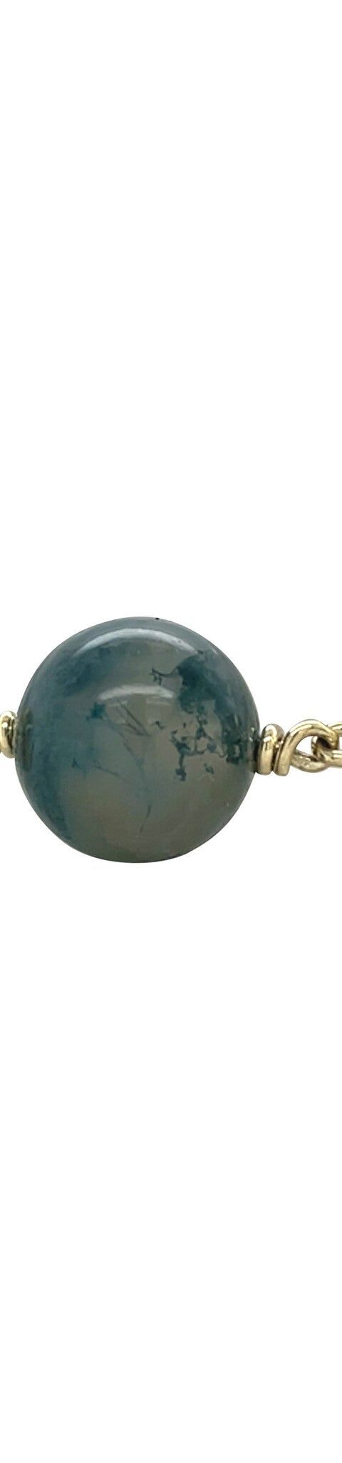 Vintage 14K Gold Bracelet with Moss Agate